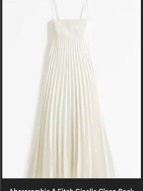 Abercrombie & Fitch Cream Pleated Maxi Dress
